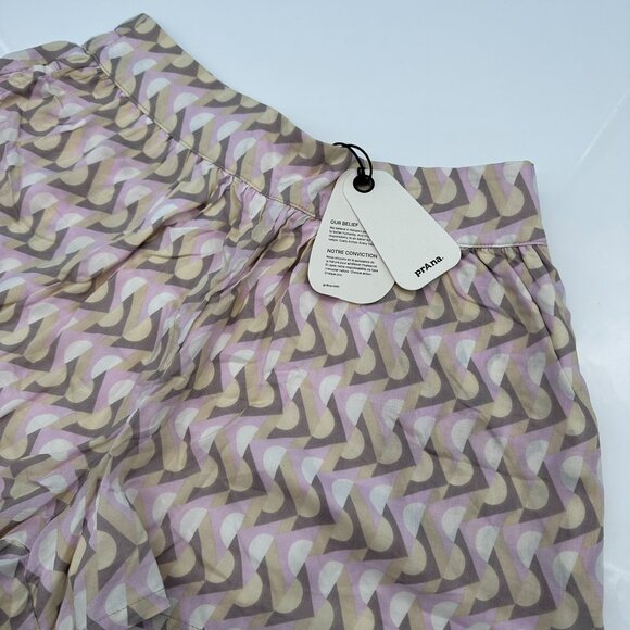 PrAna Women's Iguala Lined Elasticized Waist Short, Size Small, Willow Retro Geo - Picture 1 of 11